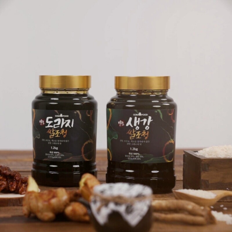 나물캐는곰 협동조합,곰푸드 발효도라지,생강쌀조청 세트